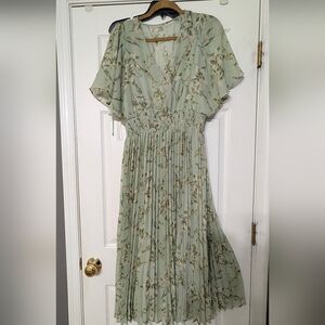 Taylor Sage Green Floral Dress